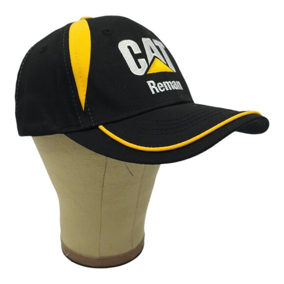 Caterpillar CAT Reman Embroidered Logo Tuck Strap Cap Trucker Baseball Hat NEW - Picture 3 of 13